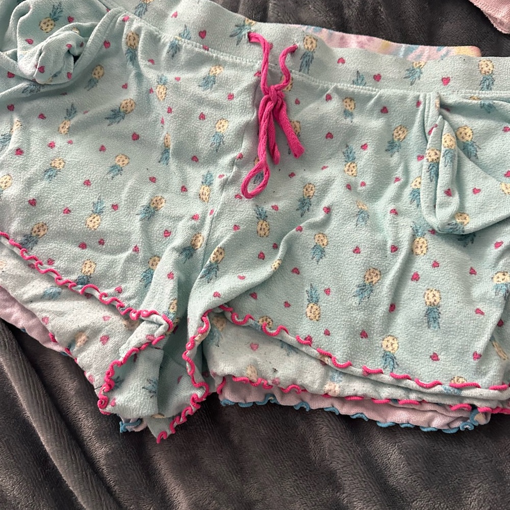 Secret Treasures Women's Pajama Shorts in Blue with Pink Trim